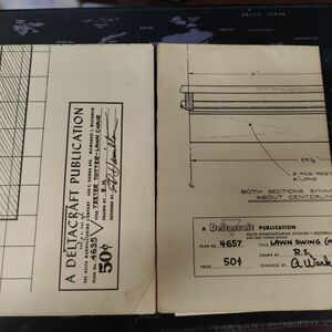 Deltacraft Pub. Plan No. 4635 Teeter Totter Lawn Chair & No. 4657 Lawn Swing
